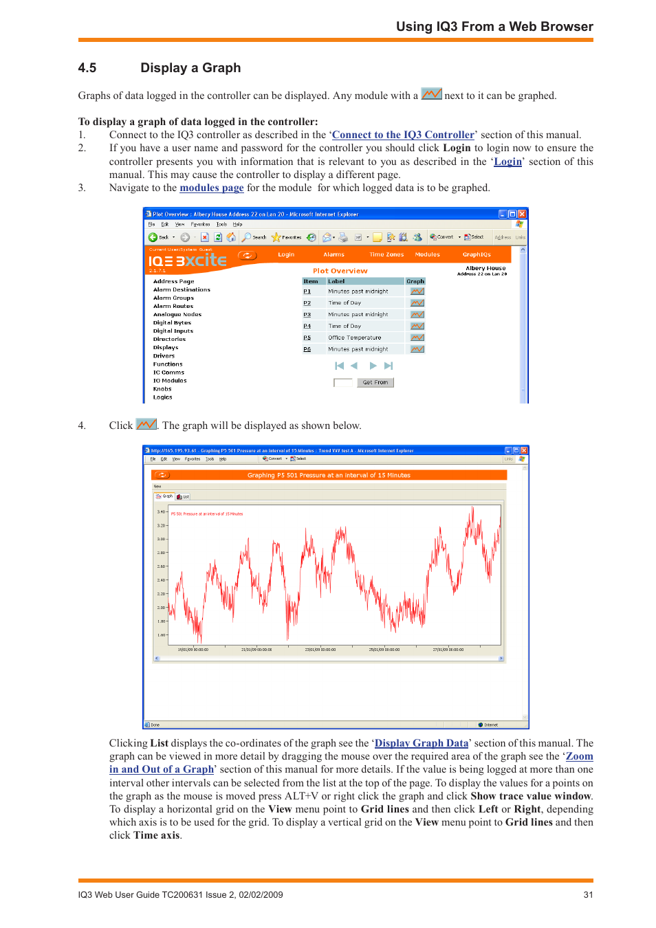 5 display a graph, Display a graph | TREND IQ3 User Guide User Manual | Page 31 / 40