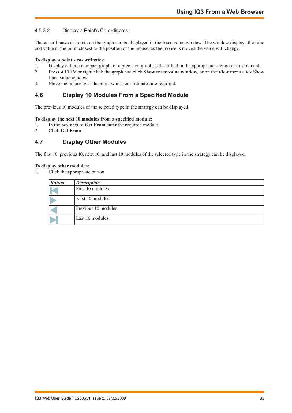 6 display 10 modules from a specified module, 7 display other modules, Display 10 modules from a specified module | Display other modules | TREND IQ3 User Guide User Manual | Page 33 / 40