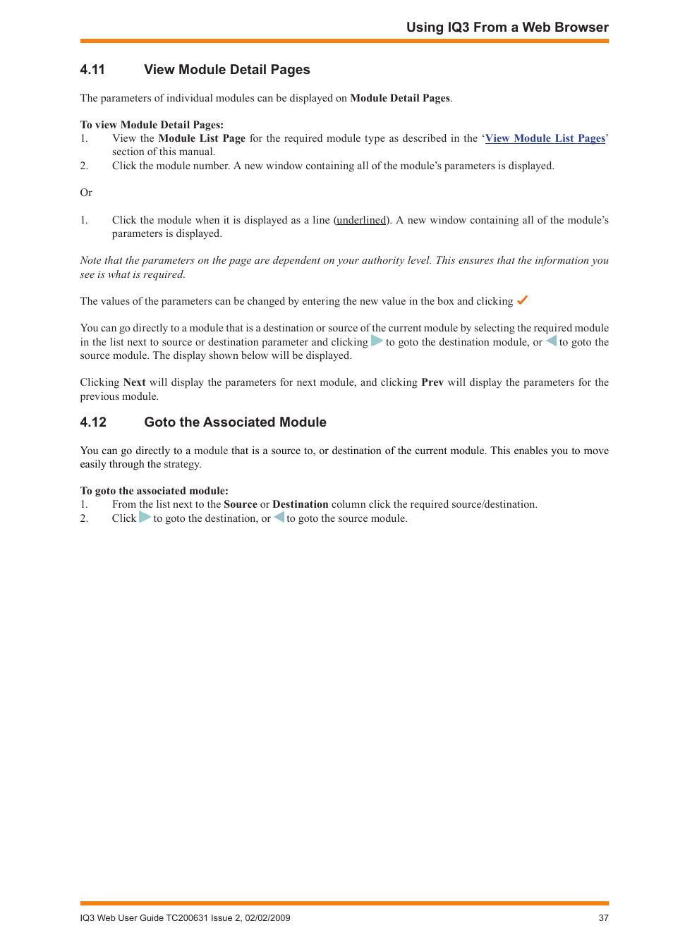 12 goto the associated module | TREND IQ3 User Guide User Manual | Page 37 / 40