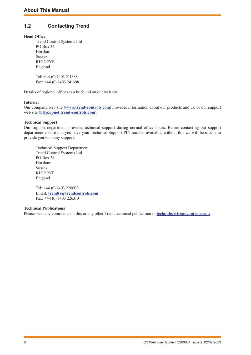 2 contacting trend, Contacting trend | TREND IQ3 User Guide User Manual | Page 6 / 40