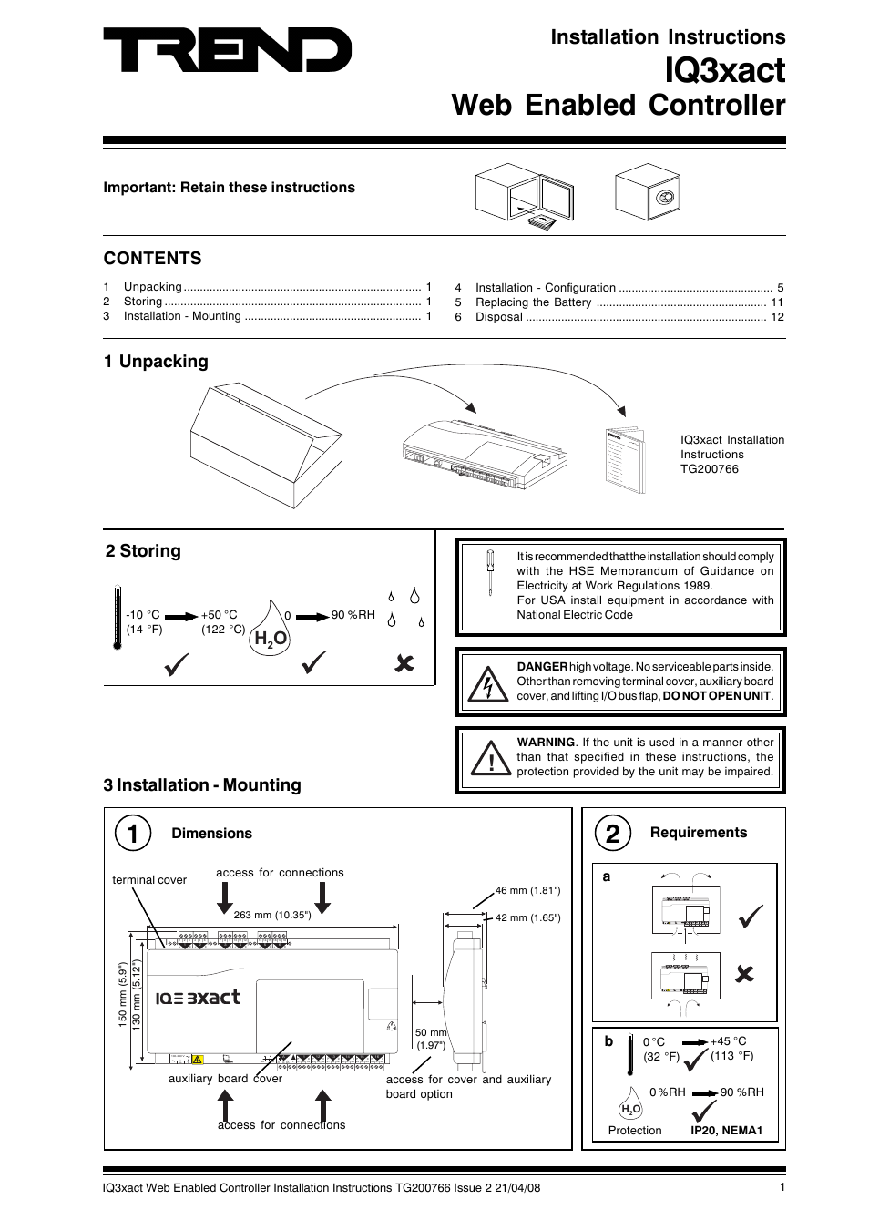 TREND IQ3xact User Manual | 16 pages