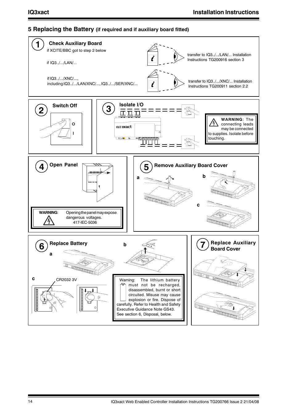 Iq3xact installation instructions, 5 replacing the battery | TREND IQ3xact User Manual | Page 14 / 16