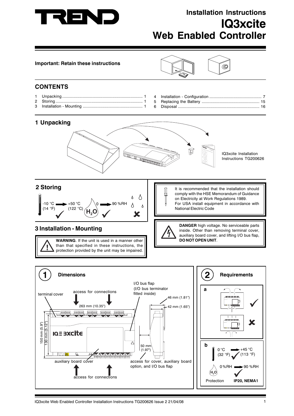 TREND IQ3xcite User Manual | 16 pages
