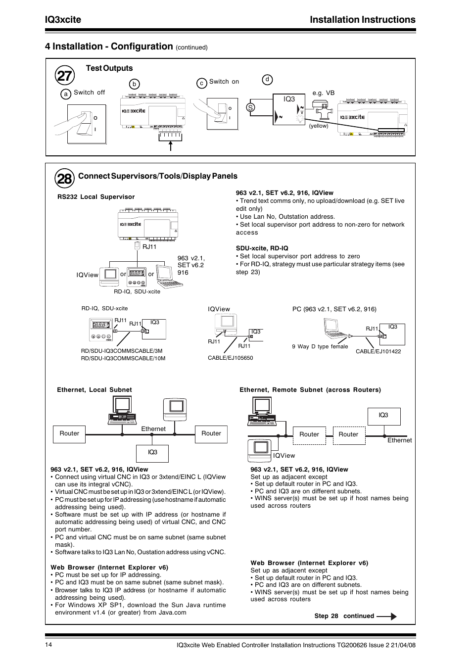 Iq3xcite installation instructions, 4 installation - configuration | TREND IQ3xcite User Manual | Page 14 / 16