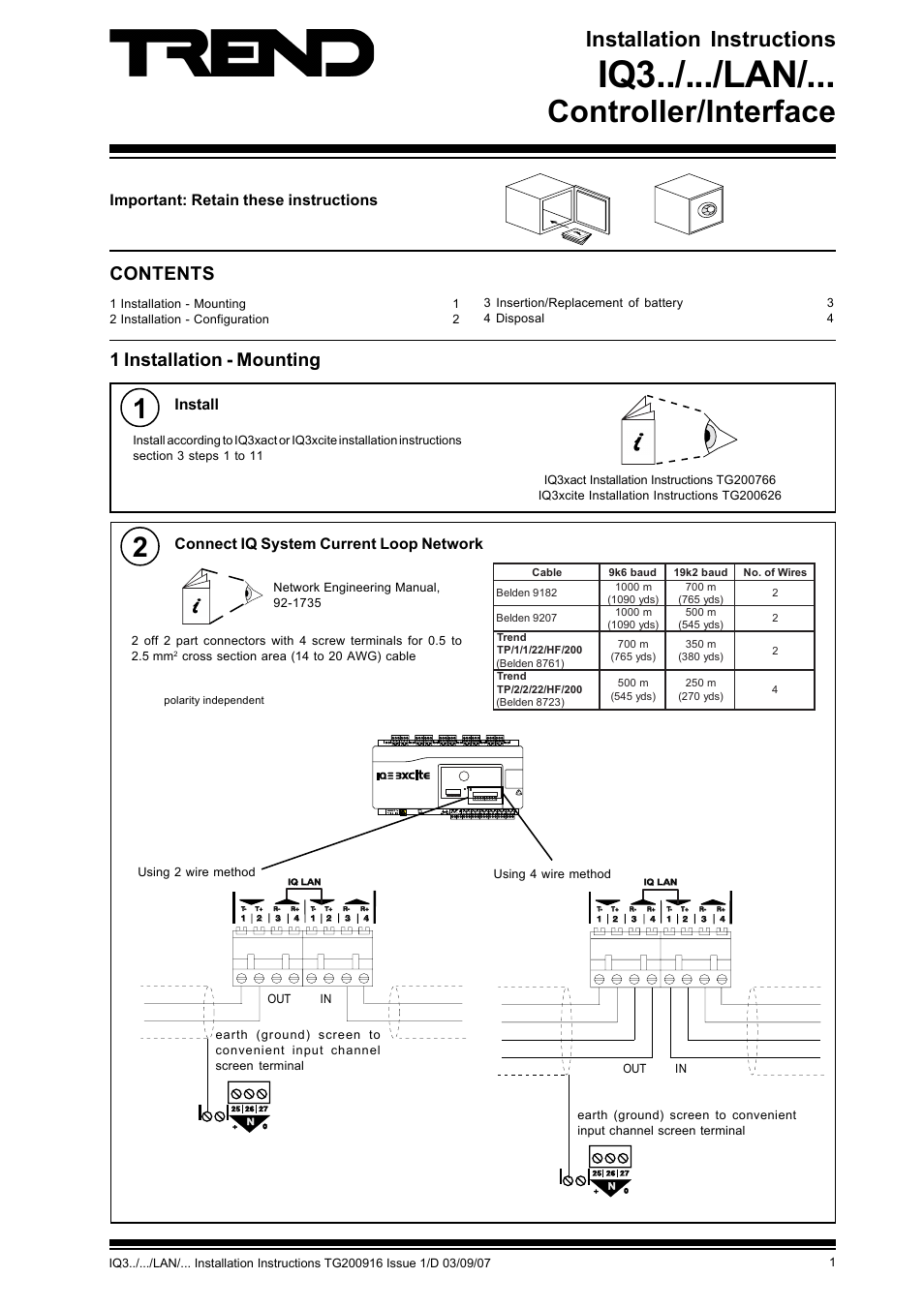 TREND IQ3.._..._LAN_... User Manual | 4 pages