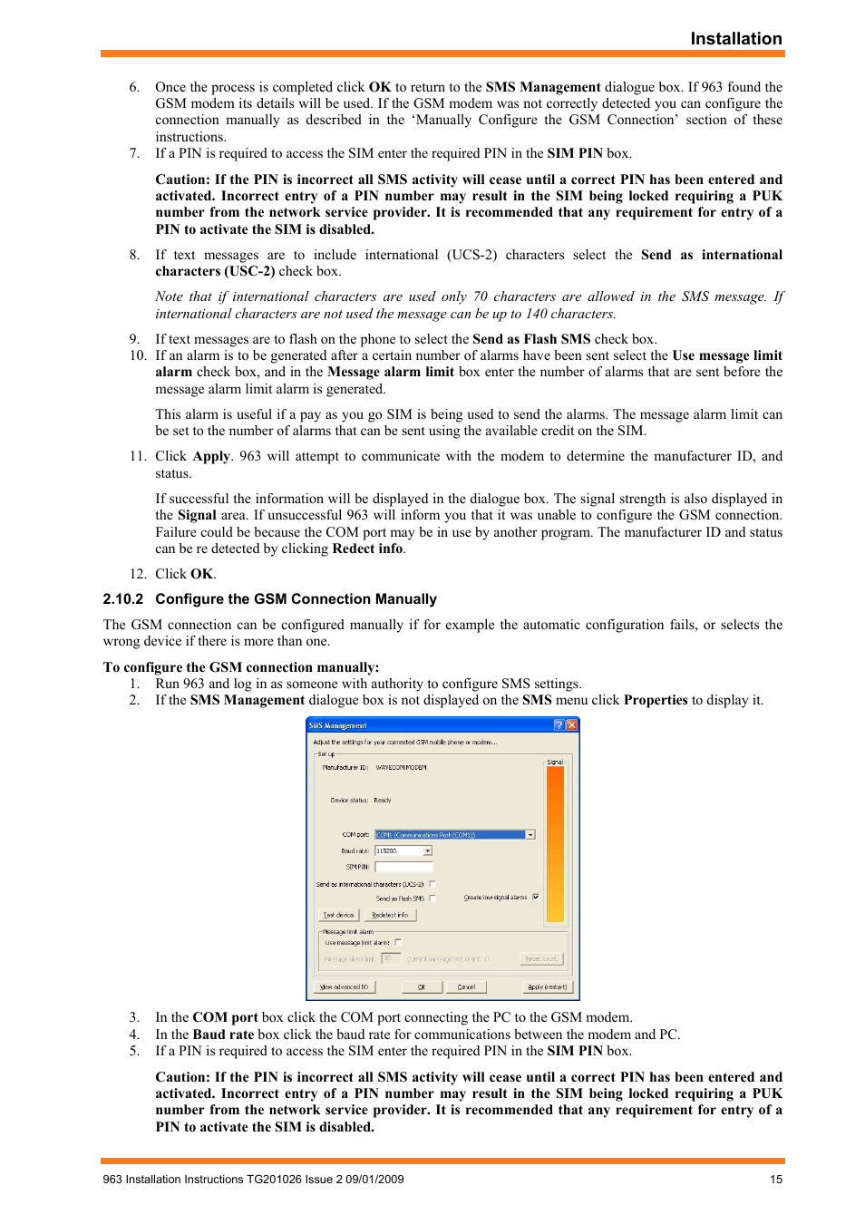 Configure the gsm connection manually | TREND 963 Installation User Manual | Page 15 / 32