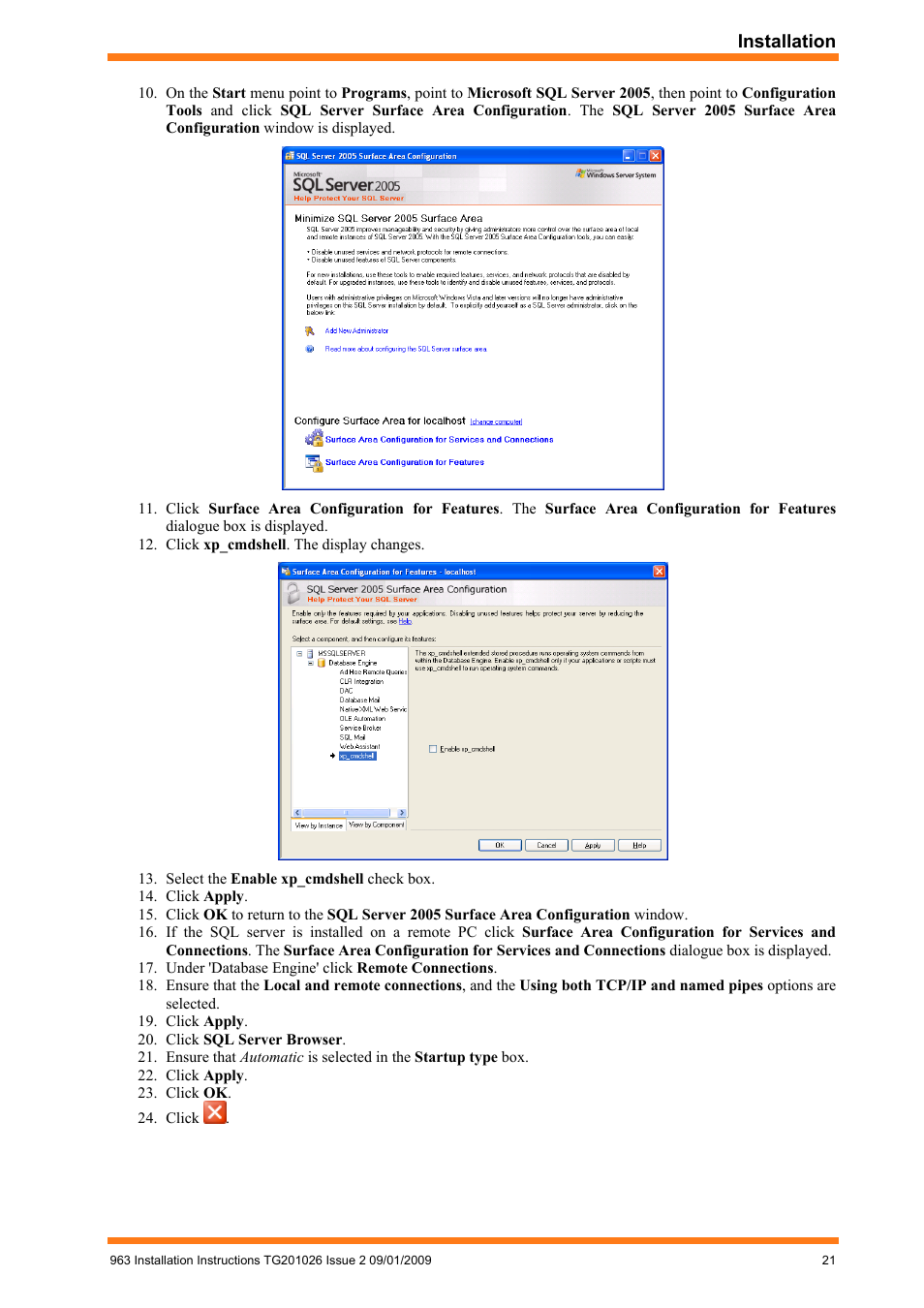 Installation | TREND 963 Installation User Manual | Page 21 / 32