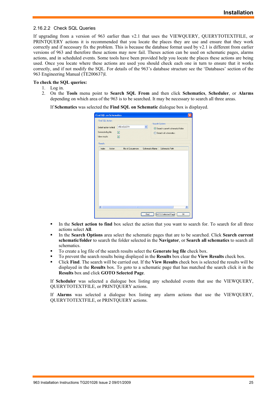 Check sql queries | TREND 963 Installation User Manual | Page 25 / 32