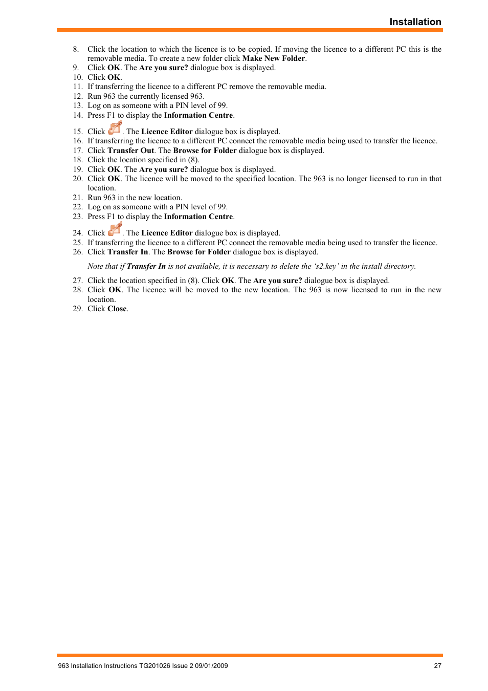 Installation | TREND 963 Installation User Manual | Page 27 / 32