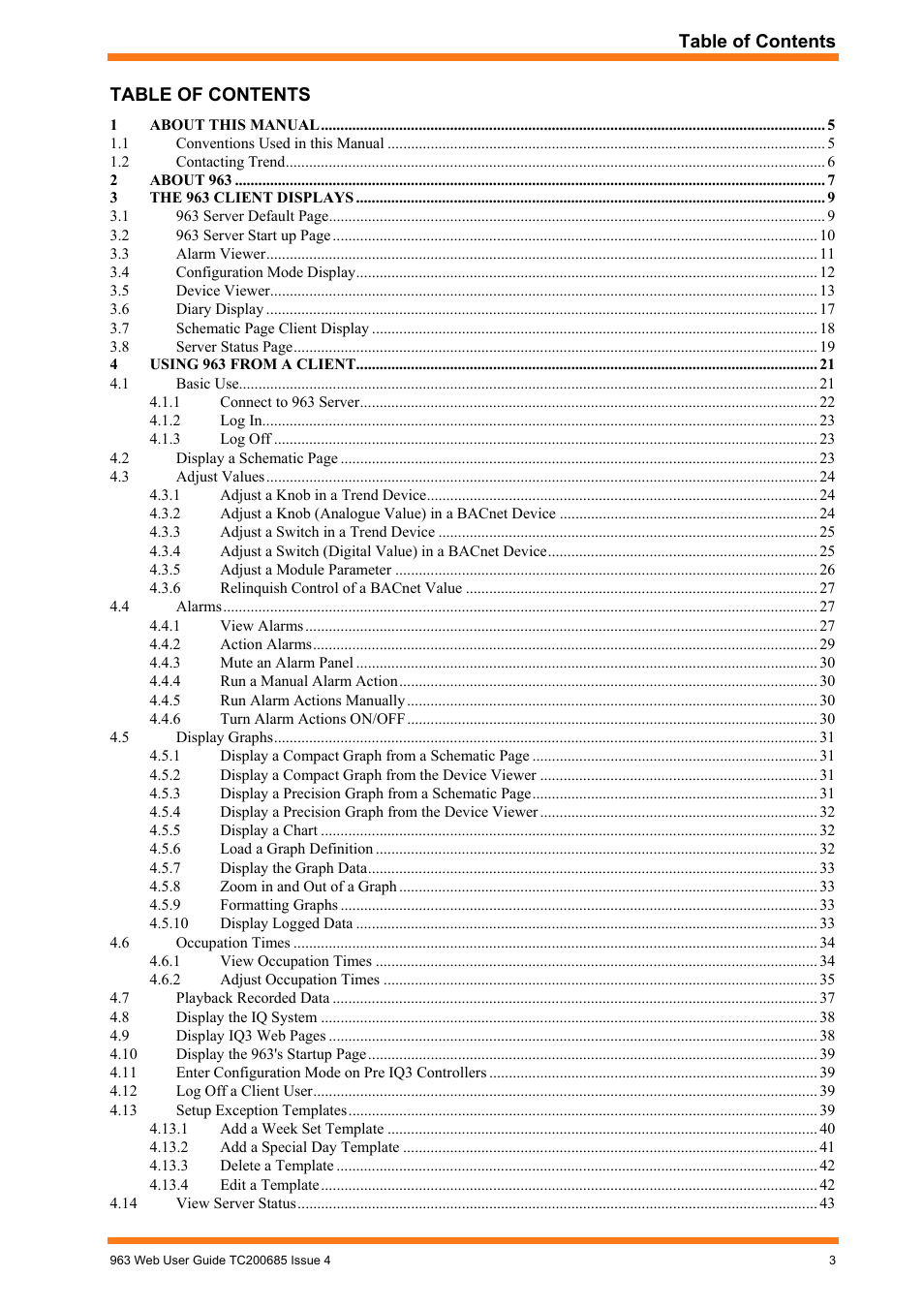 TREND 963 Web User Guide User Manual | Page 3 / 50
