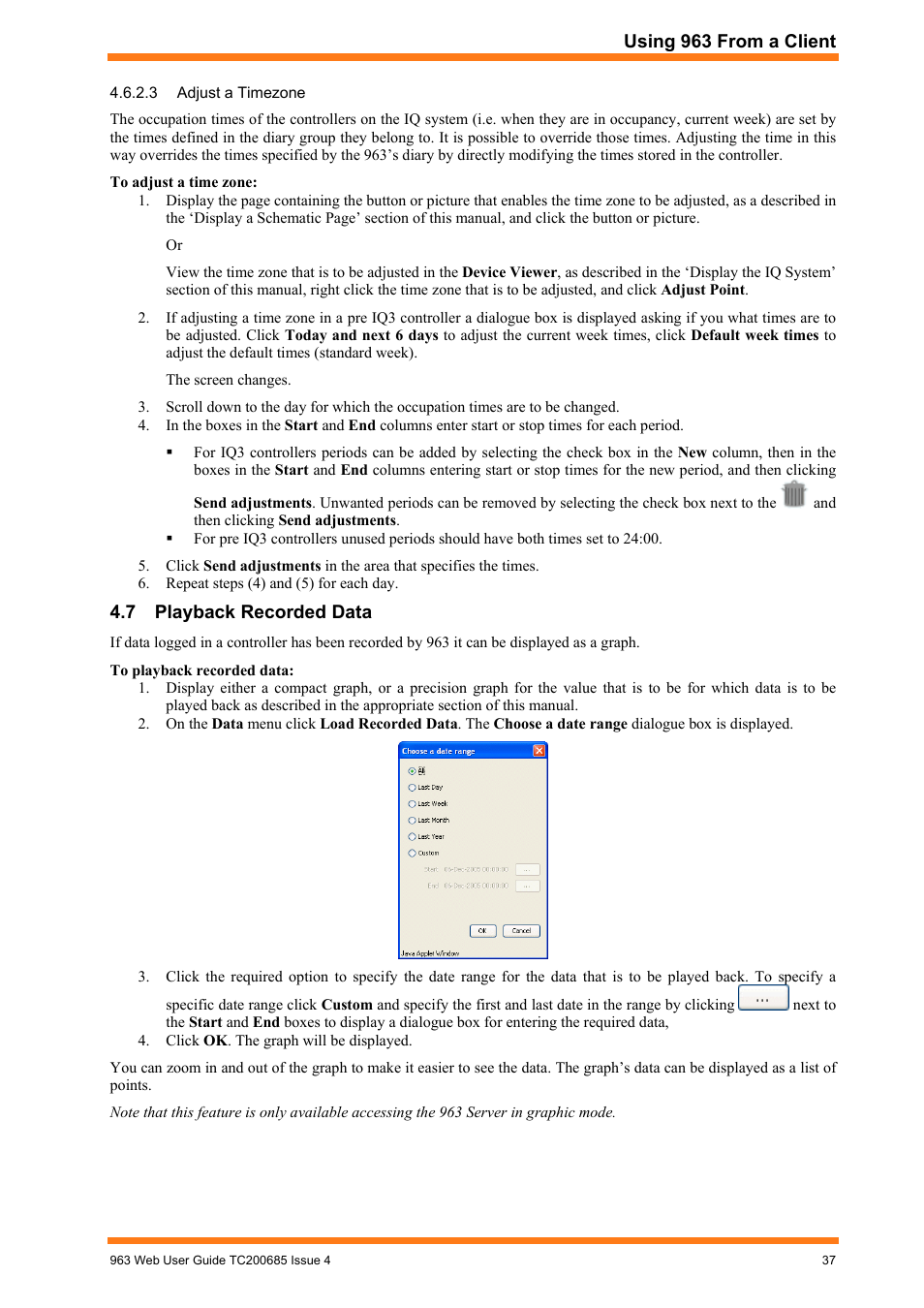 Playback recorded data | TREND 963 Web User Guide User Manual | Page 37 / 50