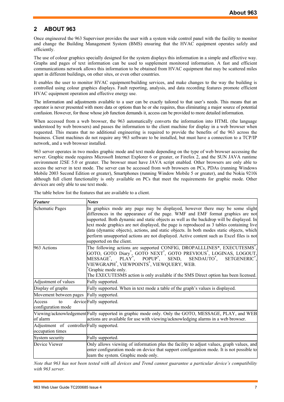 About 963, 2 about 963 | TREND 963 Web User Guide User Manual | Page 7 / 50