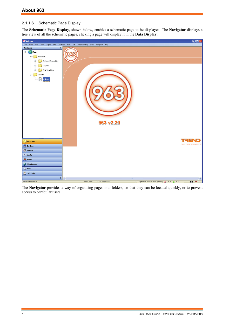 About 963 | TREND 963 User Guide User Manual | Page 16 / 96