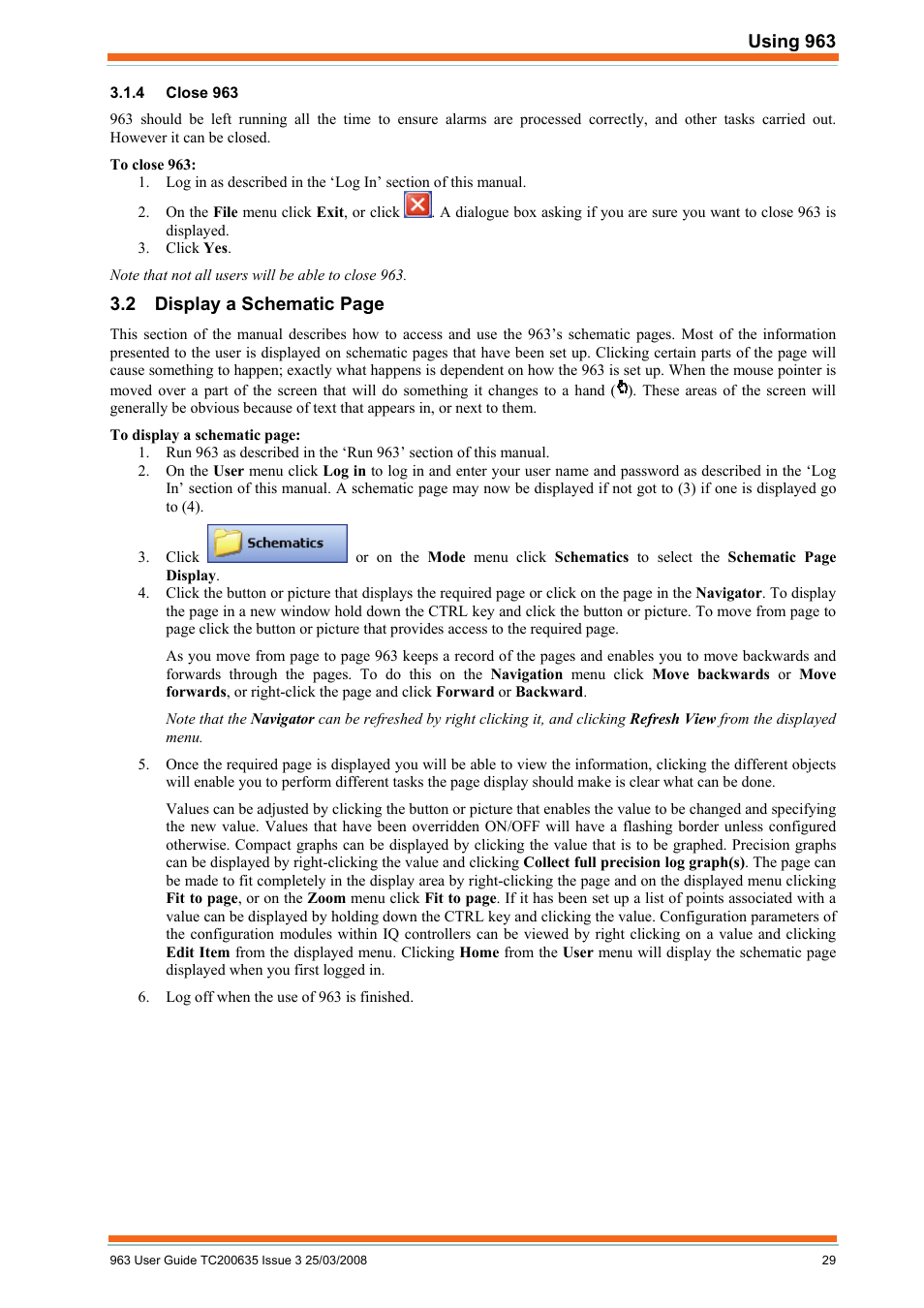 Close 963 | TREND 963 User Guide User Manual | Page 29 / 96