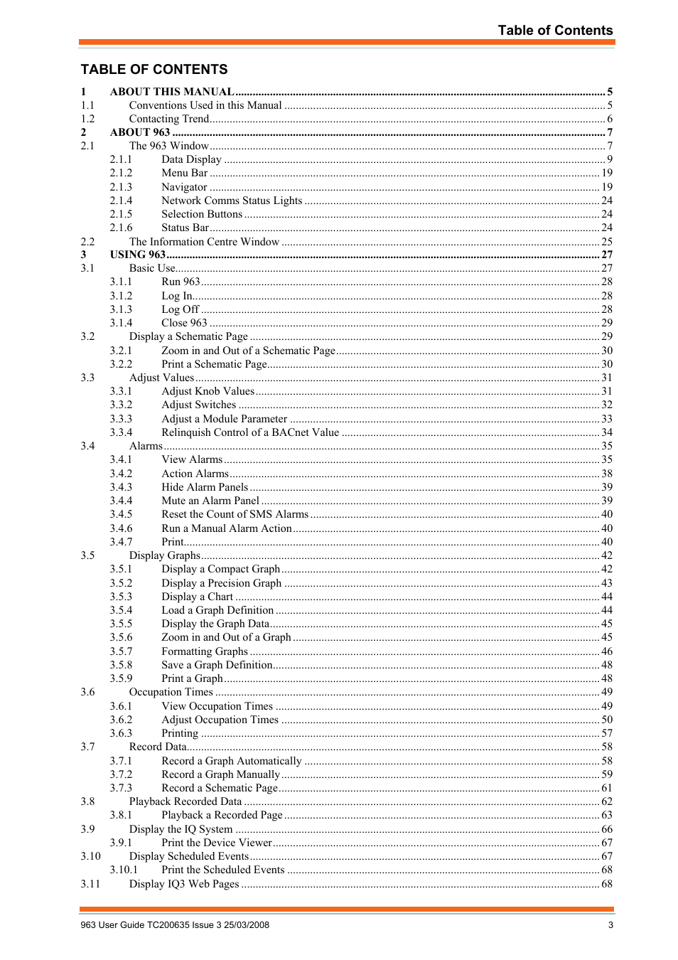 TREND 963 User Guide User Manual | Page 3 / 96