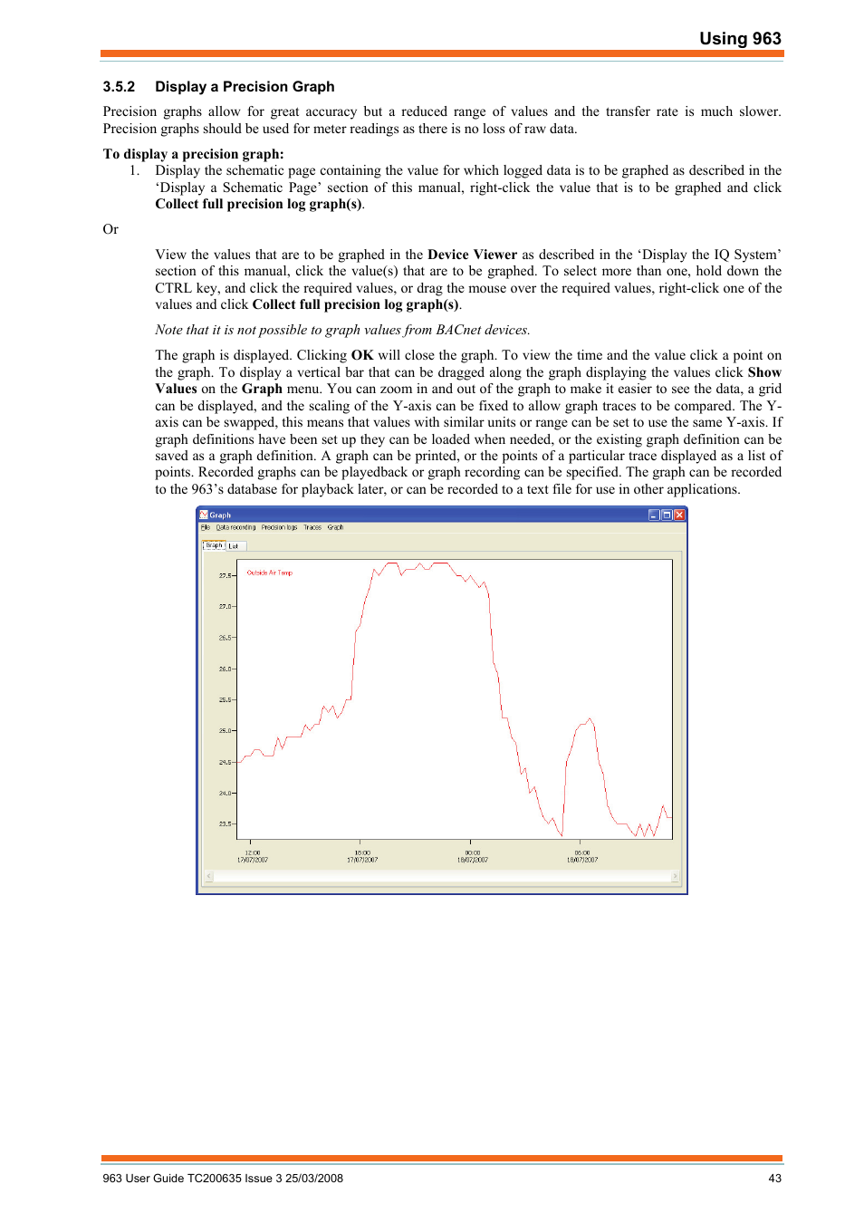 Display a precision graph | TREND 963 User Guide User Manual | Page 43 / 96