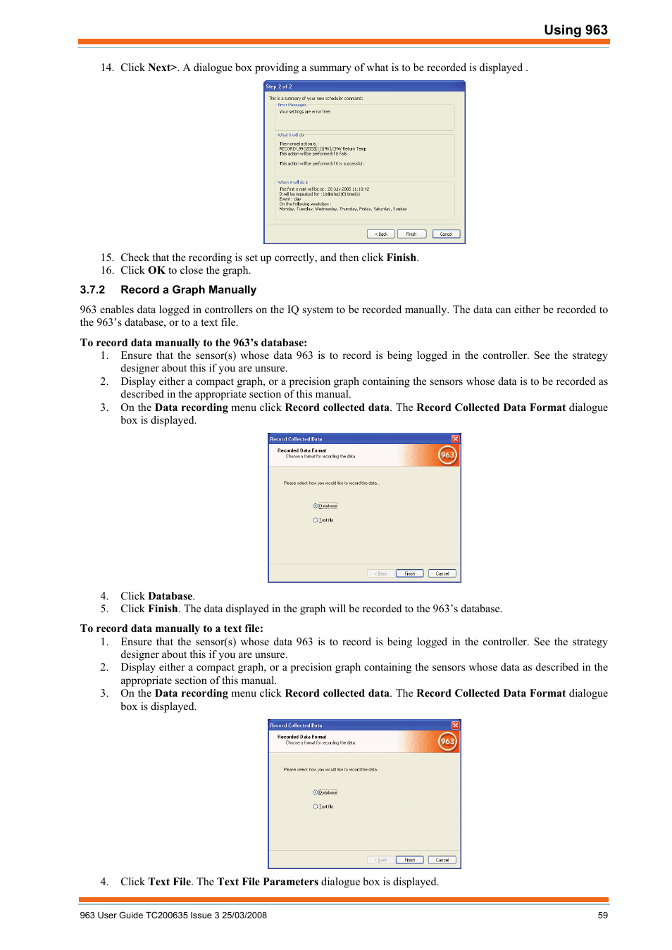 Record a graph manually | TREND 963 User Guide User Manual | Page 59 / 96
