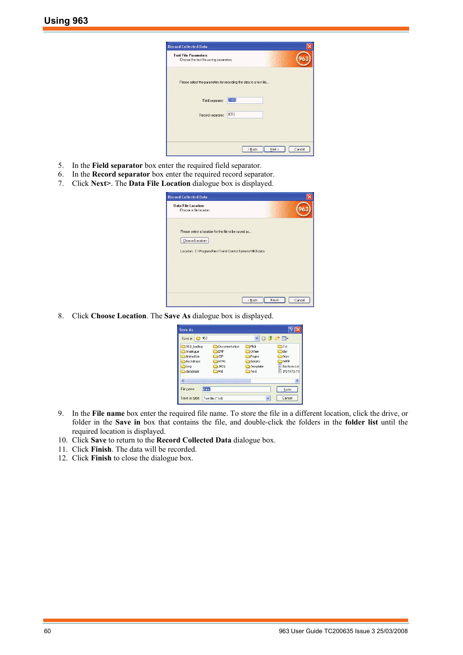 Using 963 | TREND 963 User Guide User Manual | Page 60 / 96