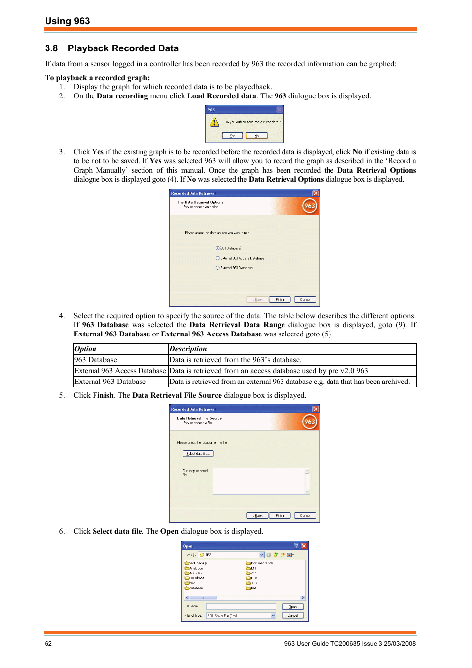 Playback recorded data | TREND 963 User Guide User Manual | Page 62 / 96