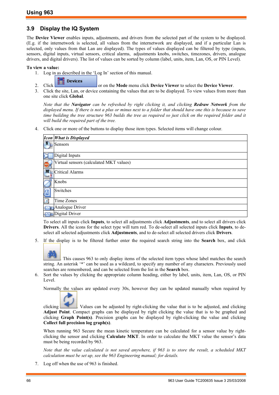 Display the iq system | TREND 963 User Guide User Manual | Page 66 / 96