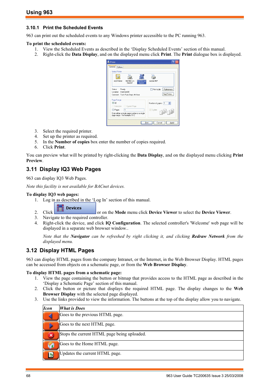 Print the scheduled events | TREND 963 User Guide User Manual | Page 68 / 96
