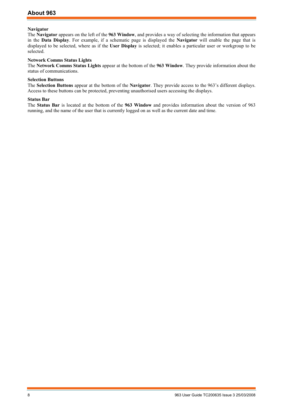 About 963 | TREND 963 User Guide User Manual | Page 8 / 96