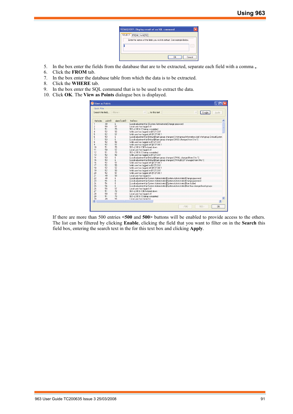 Using 963 | TREND 963 User Guide User Manual | Page 91 / 96