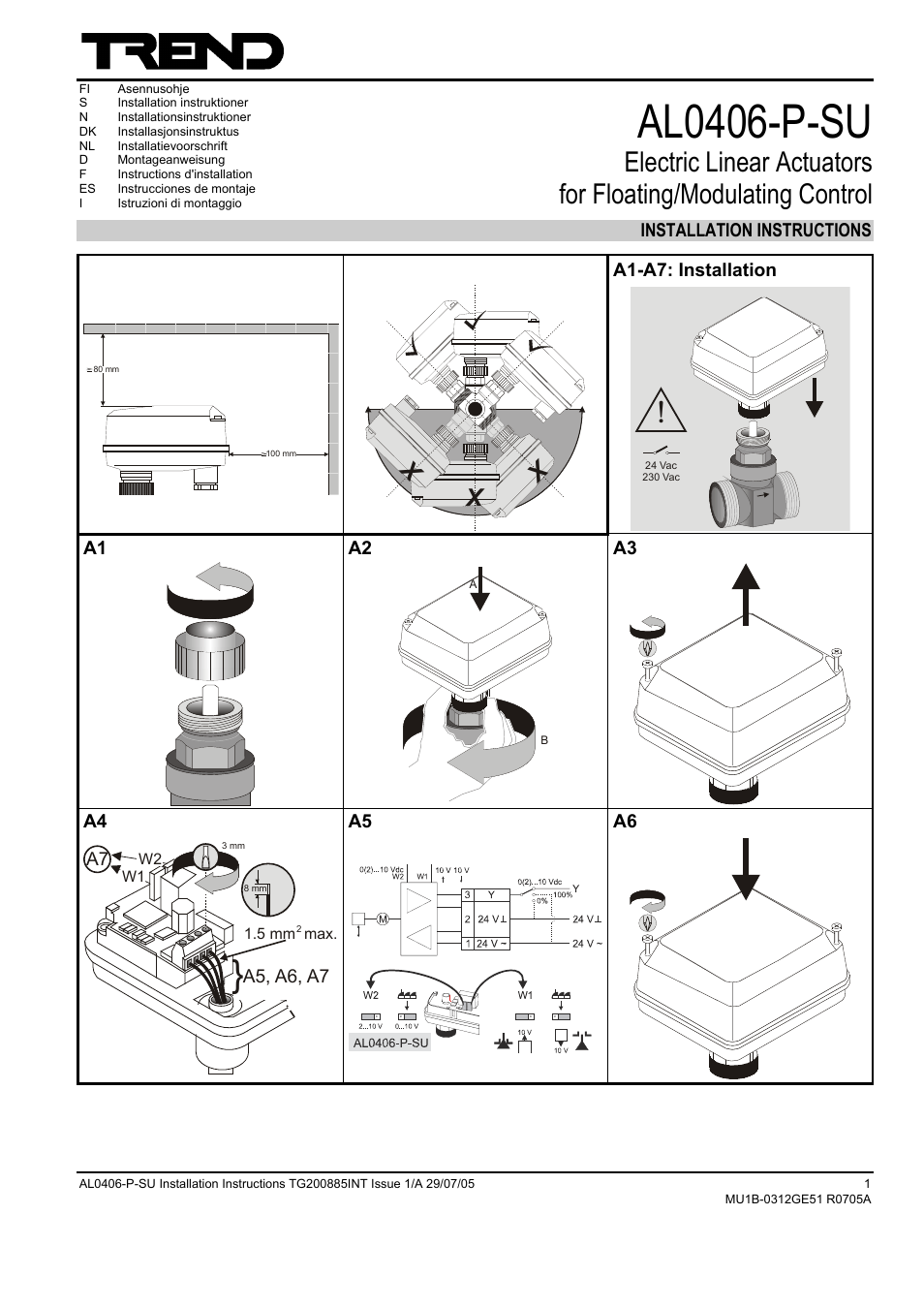 TREND AL0406-P-SU User Manual | 2 pages