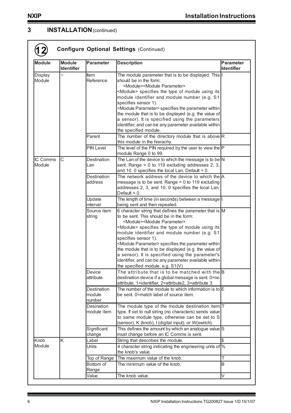 Nxip installation instructions, 3installation | TREND NXIP User Manual | Page 6 / 8