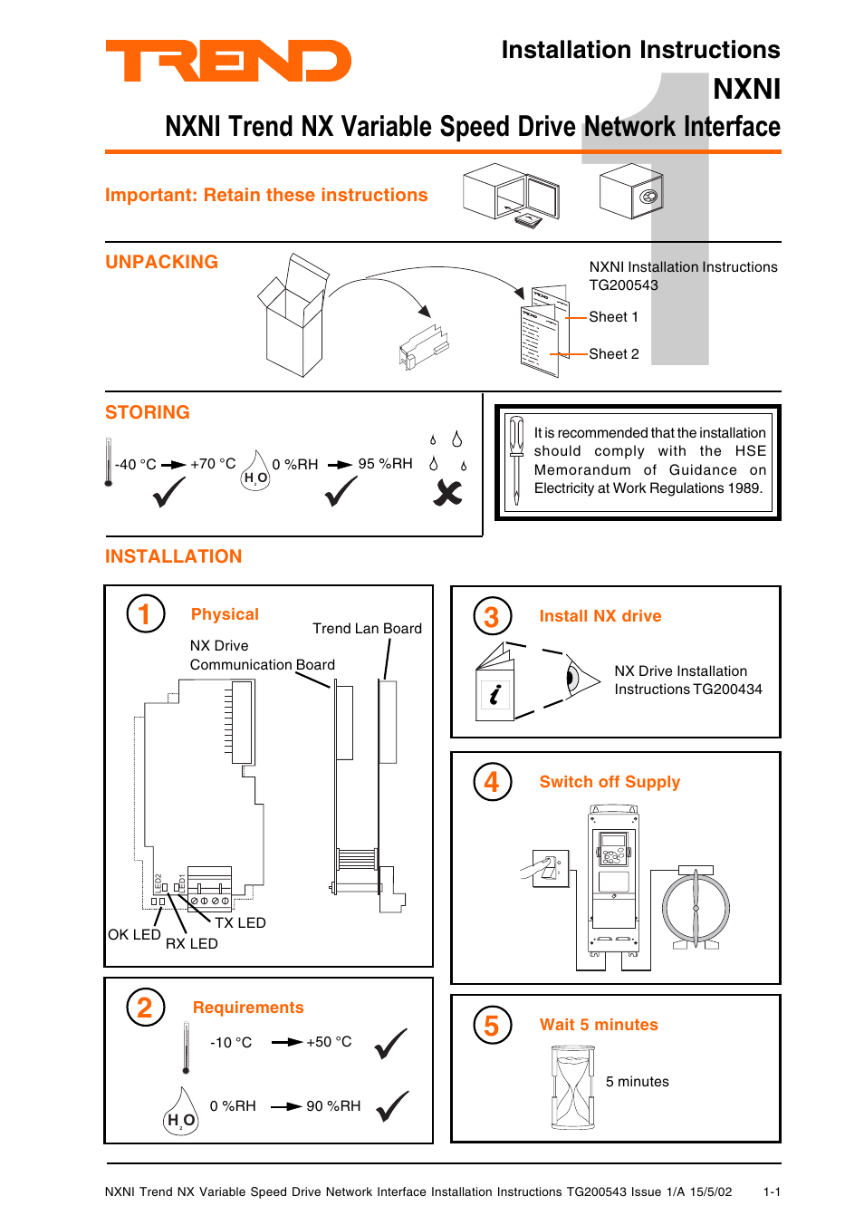 TREND NXNI User Manual | 8 pages