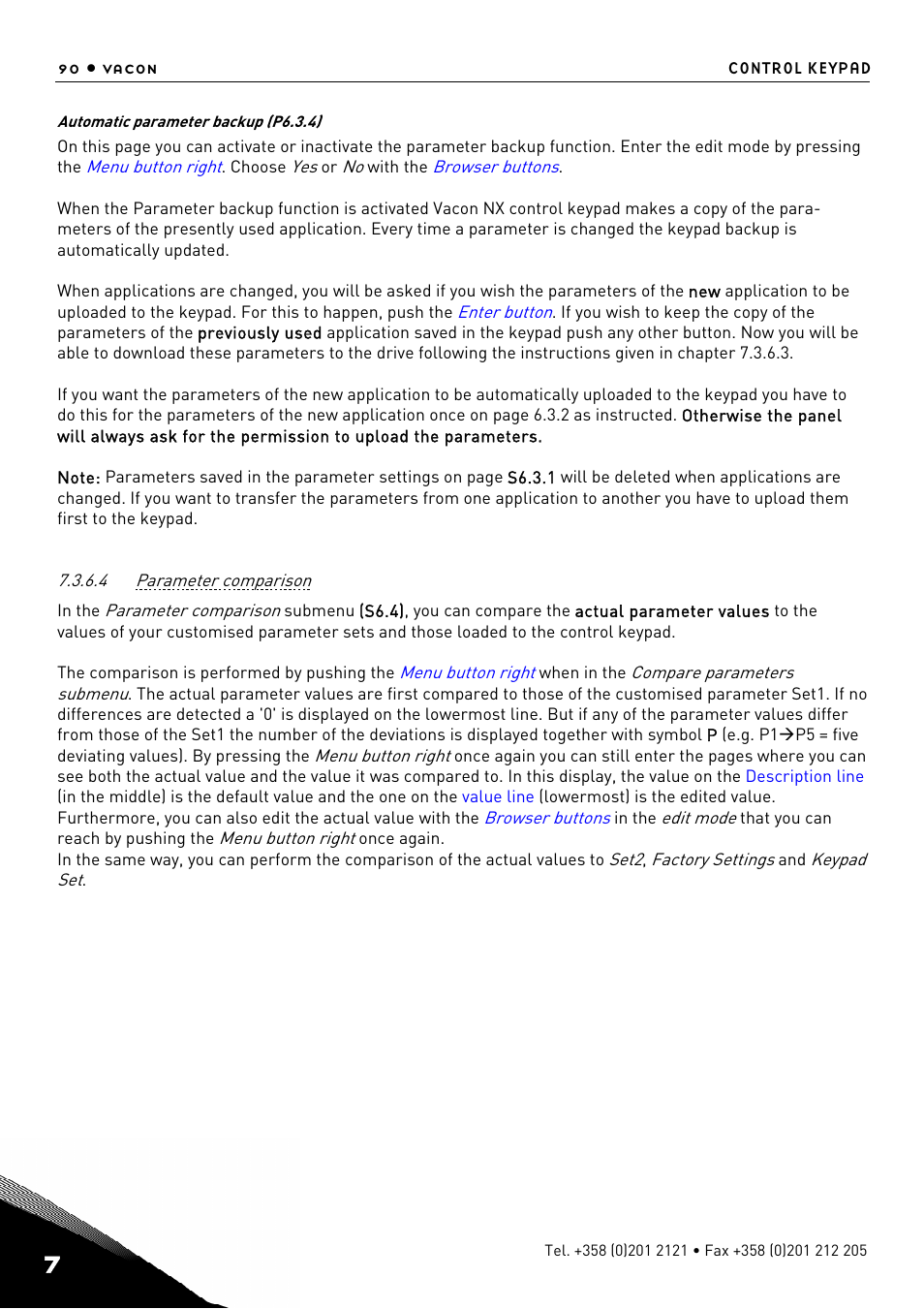 Parameter comparison | TREND NX Variable Speed Drives User Manual | Page 107 / 136