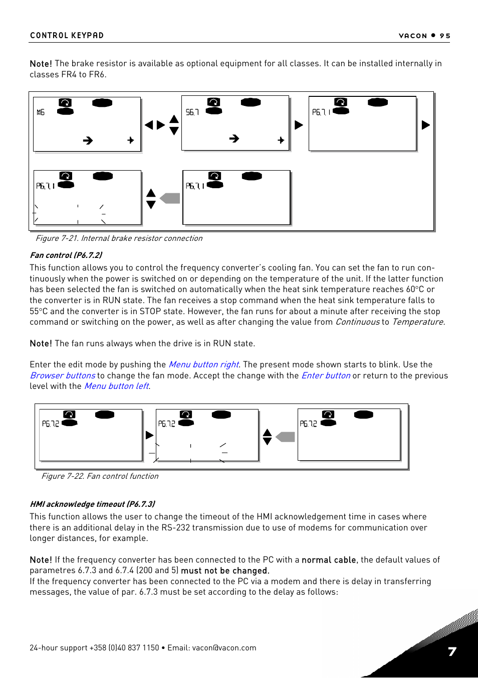 S1 s8, P1 p4, Connected not conn | Connected, Continuous, Continuous temperature, System menu hw settings internbrakeres, Internbrakeres, Fan control | TREND NX Variable Speed Drives User Manual | Page 112 / 136