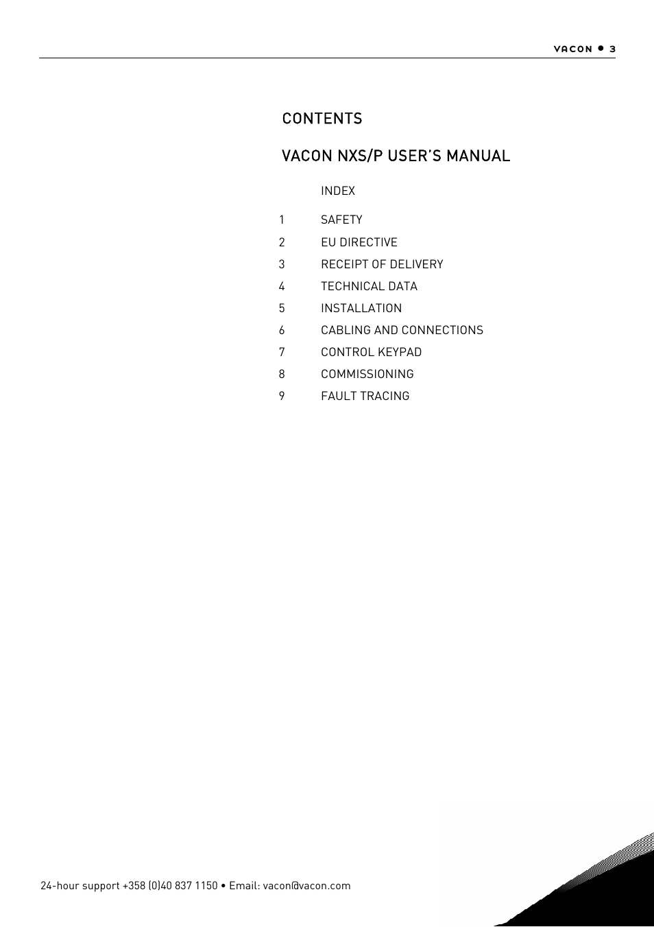 Contents vacon nxs/p user’s manual | TREND NX Variable Speed Drives User Manual | Page 20 / 136