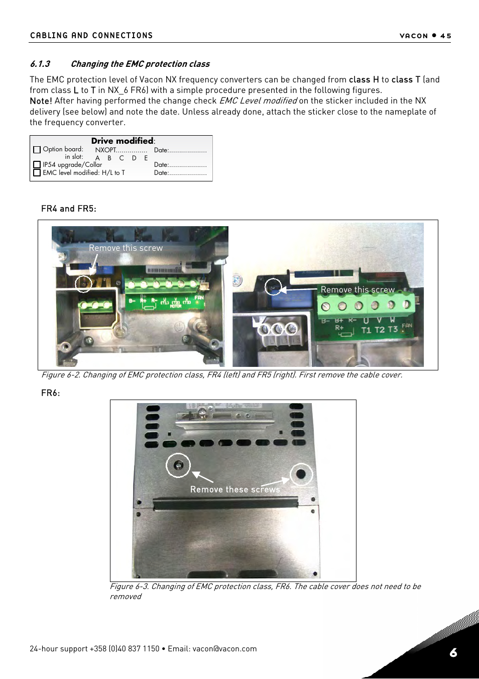 Changing the emc protection class | TREND NX Variable Speed Drives User Manual | Page 62 / 136