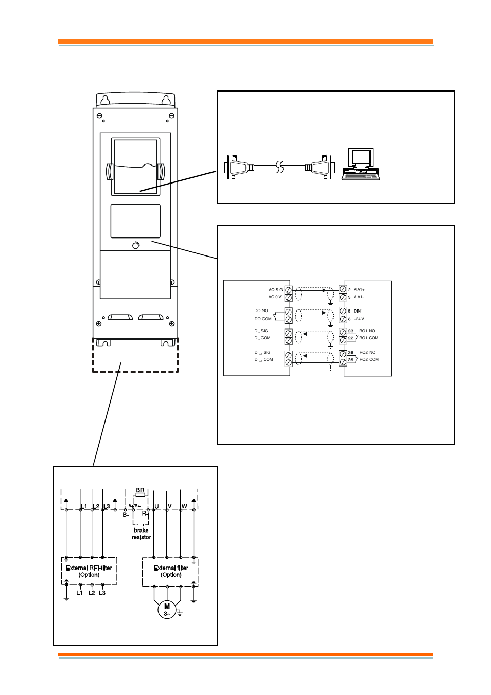 1 connections, 1 basic connections, Connections | Basic connections, Installation on a trend system 2.1 connections, Power connections | TREND NX Variable Speed Drives User Manual | Page 9 / 136