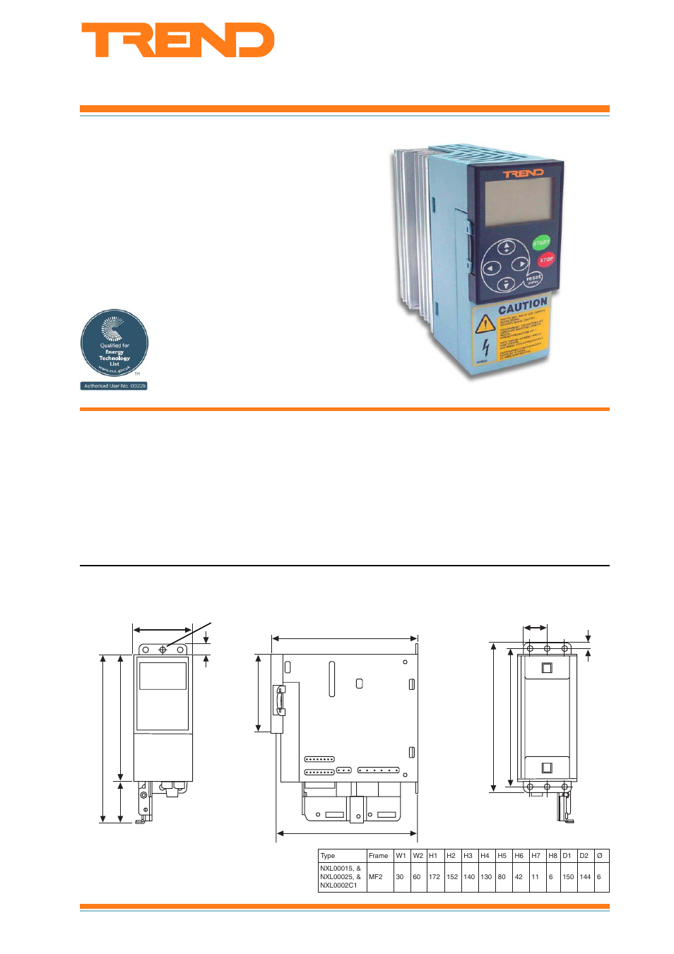 TREND NXL Variable Speed Drives User Manual | 12 pages