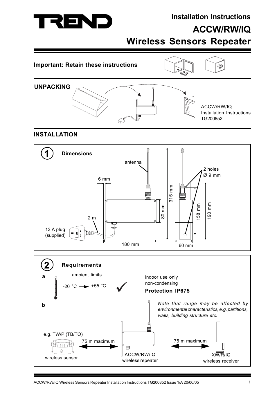 TREND ACCW_RW_IQ User Manual | 4 pages