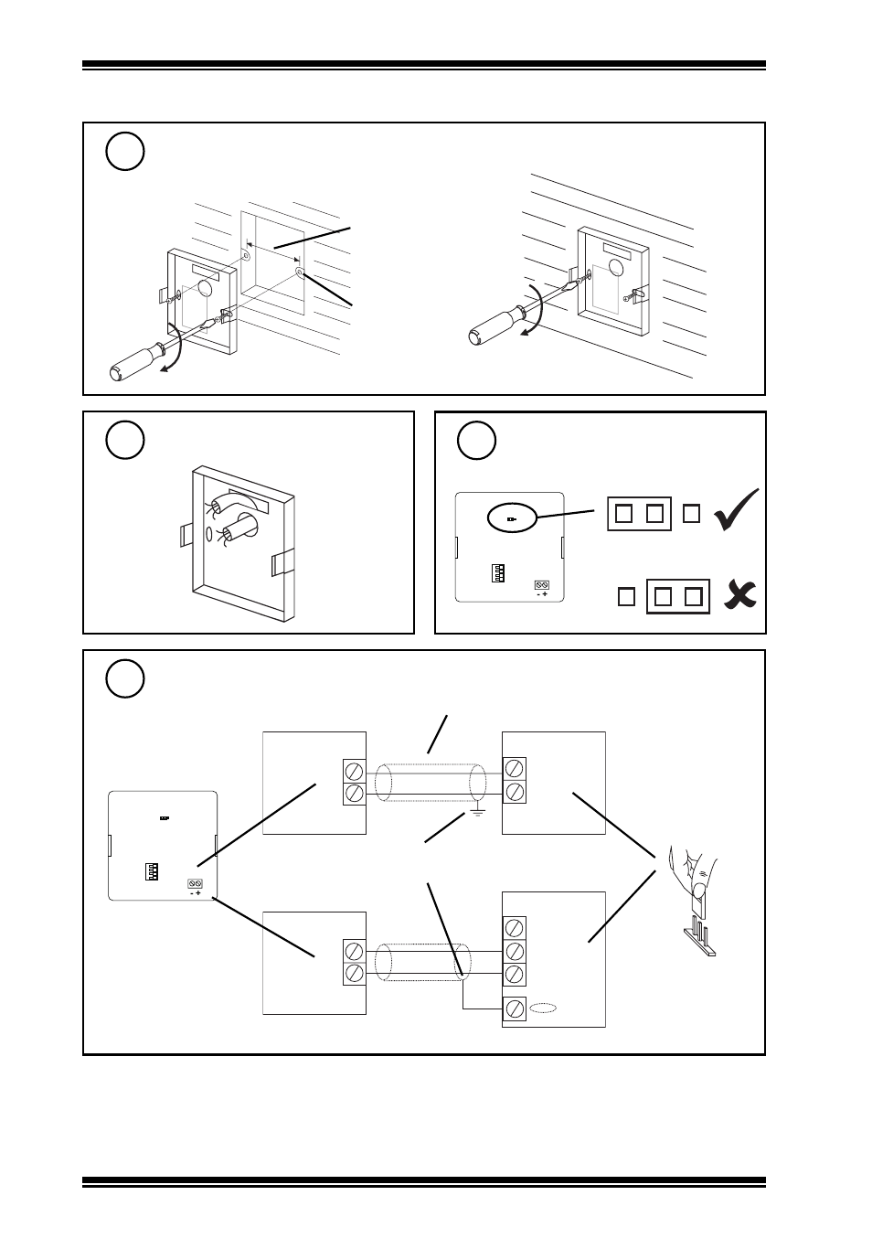 Lls installation instructions, Installation, Mount unit | Route cable, Wall box or wall wire to controller, Check link position | TREND LLS User Manual | Page 2 / 4