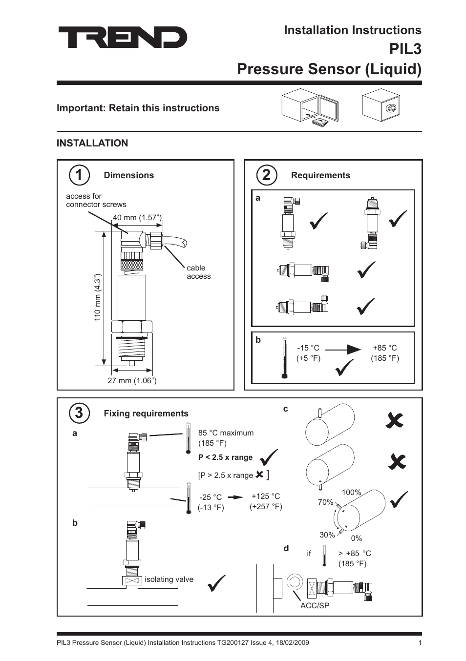 TREND PIl3 User Manual | 4 pages