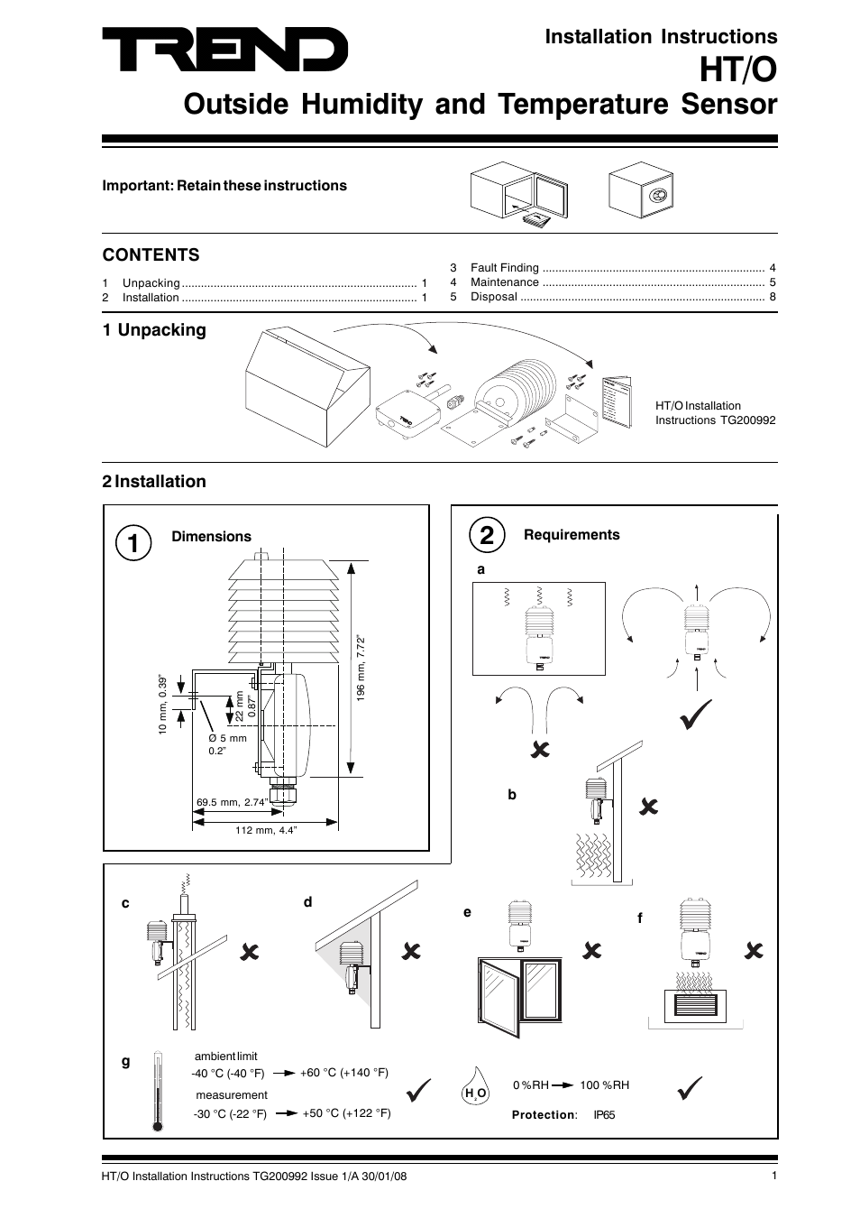 TREND HT_O User Manual | 8 pages