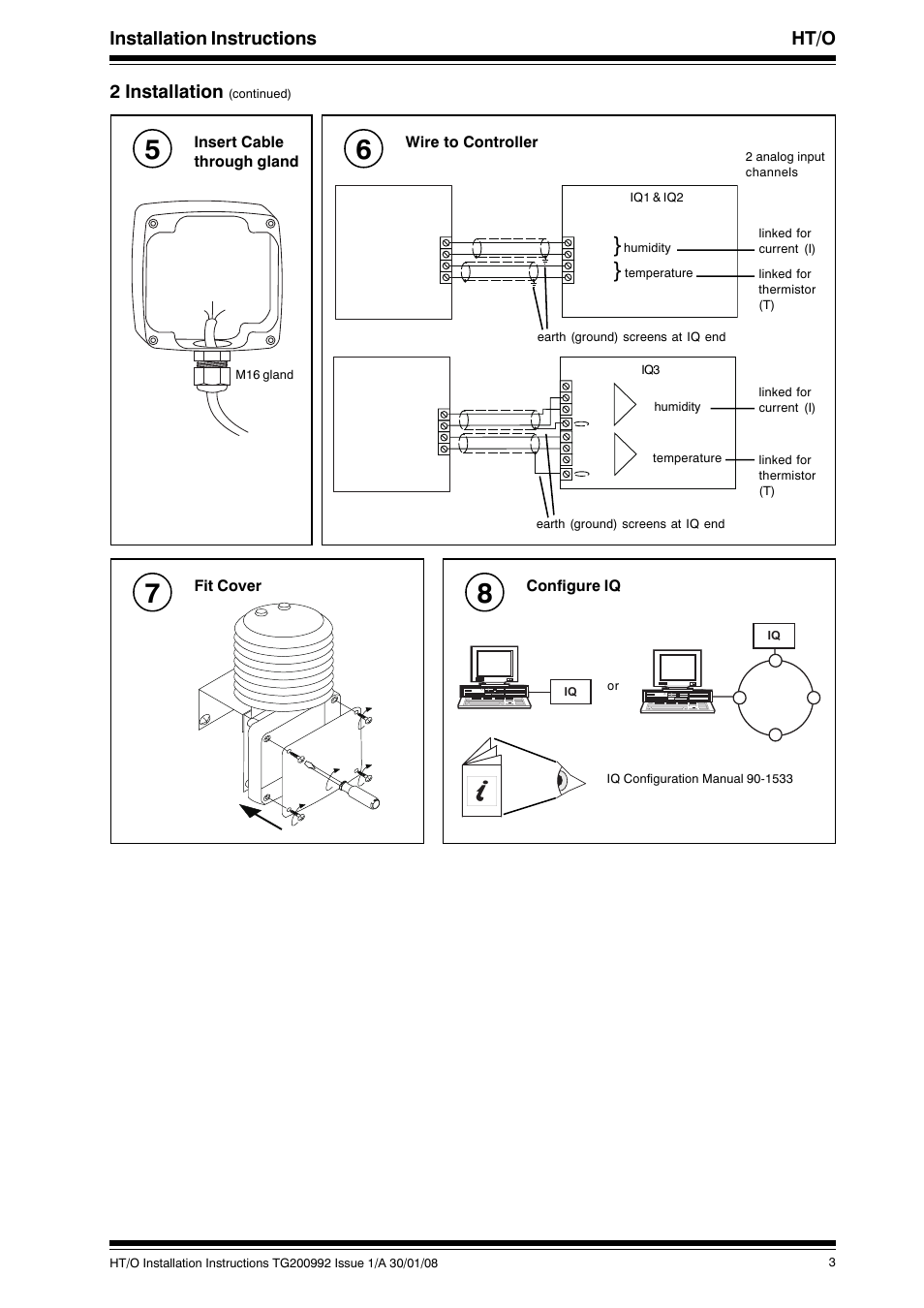 Installation instructions ht/o, 2 installation | TREND HT_O User Manual | Page 3 / 8