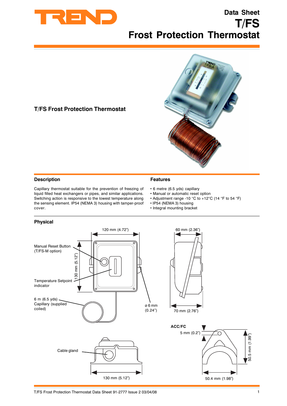 TREND T_FS User Manual | 4 pages