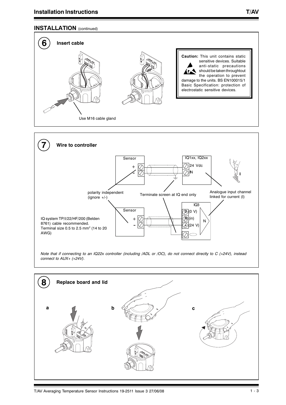 Installation instructions t/av installation | TREND T_AV User Manual | Page 3 / 4