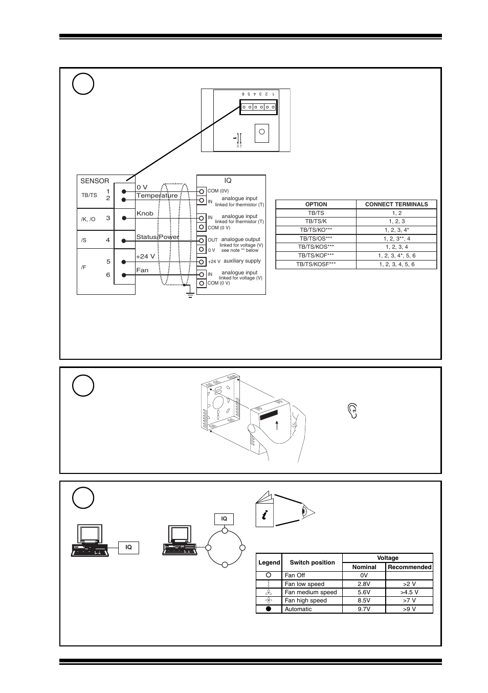 Wire to controller, Set up special iq strategies, Assemble unit | Continued), Terminal size 0.5 to 2.5 mm, Click | TREND TB_TS_KO, _OS, _KOS, _KOF, _KOSF User Manual | Page 3 / 4