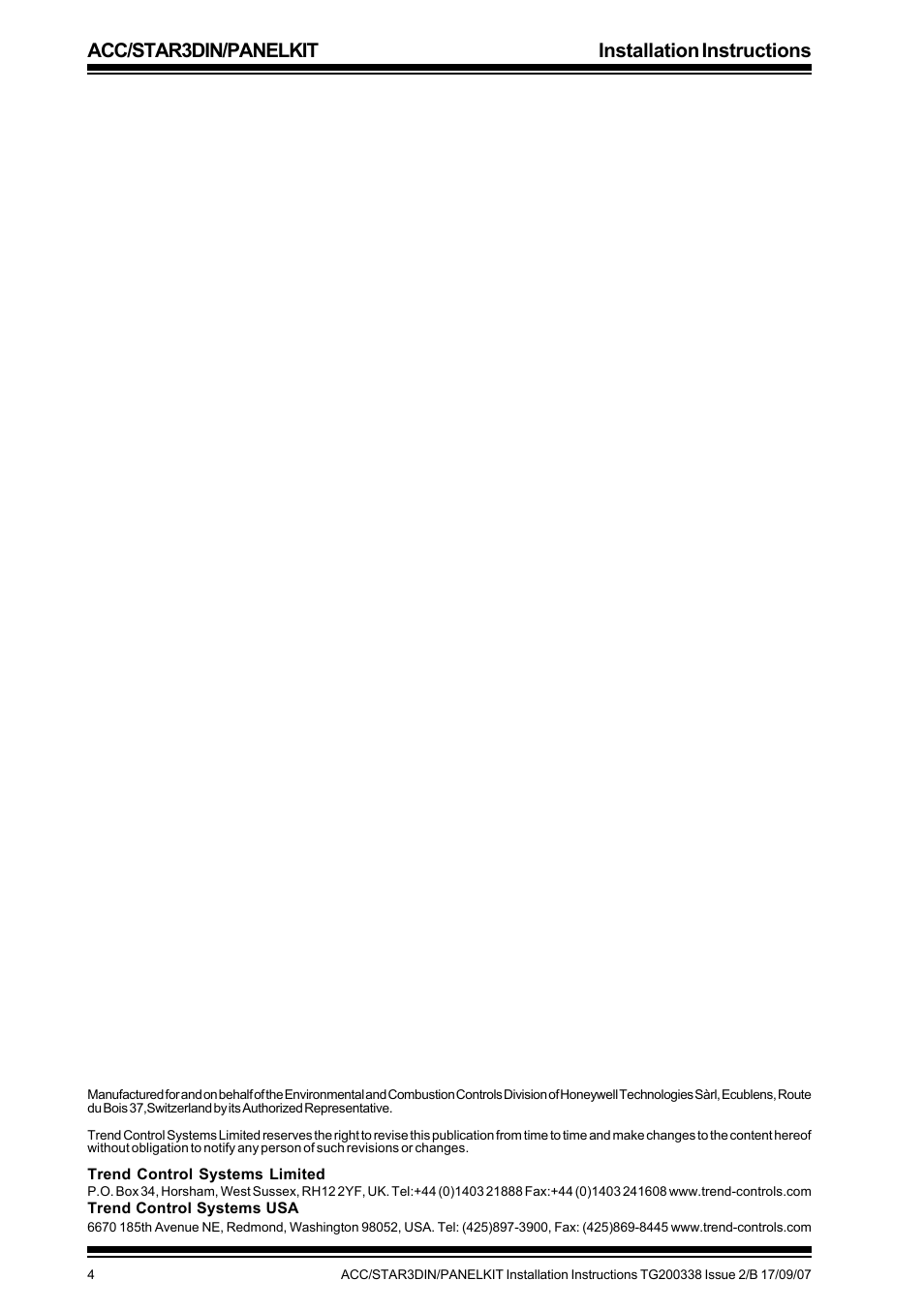 Acc/star3din/panelkit installation instructions | TREND ACC_STAR3DIN_PANELKIT User Manual | Page 4 / 4