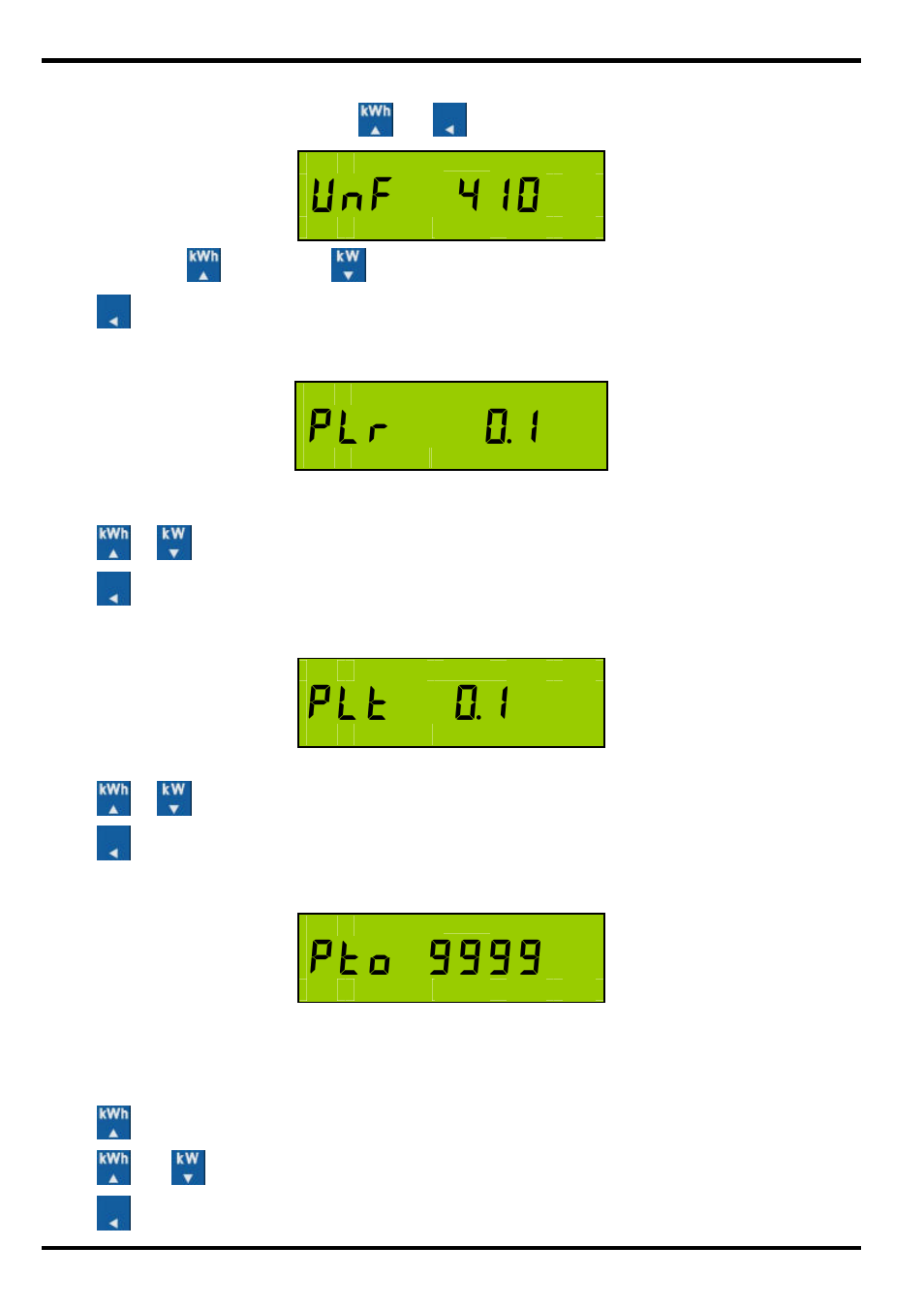 Unf 410, Plr 0.1, Plt 0.1 | Pto 9999, Programming powerrail303 page 8 | TREND EM3_CT_N User Manual | Page 10 / 16