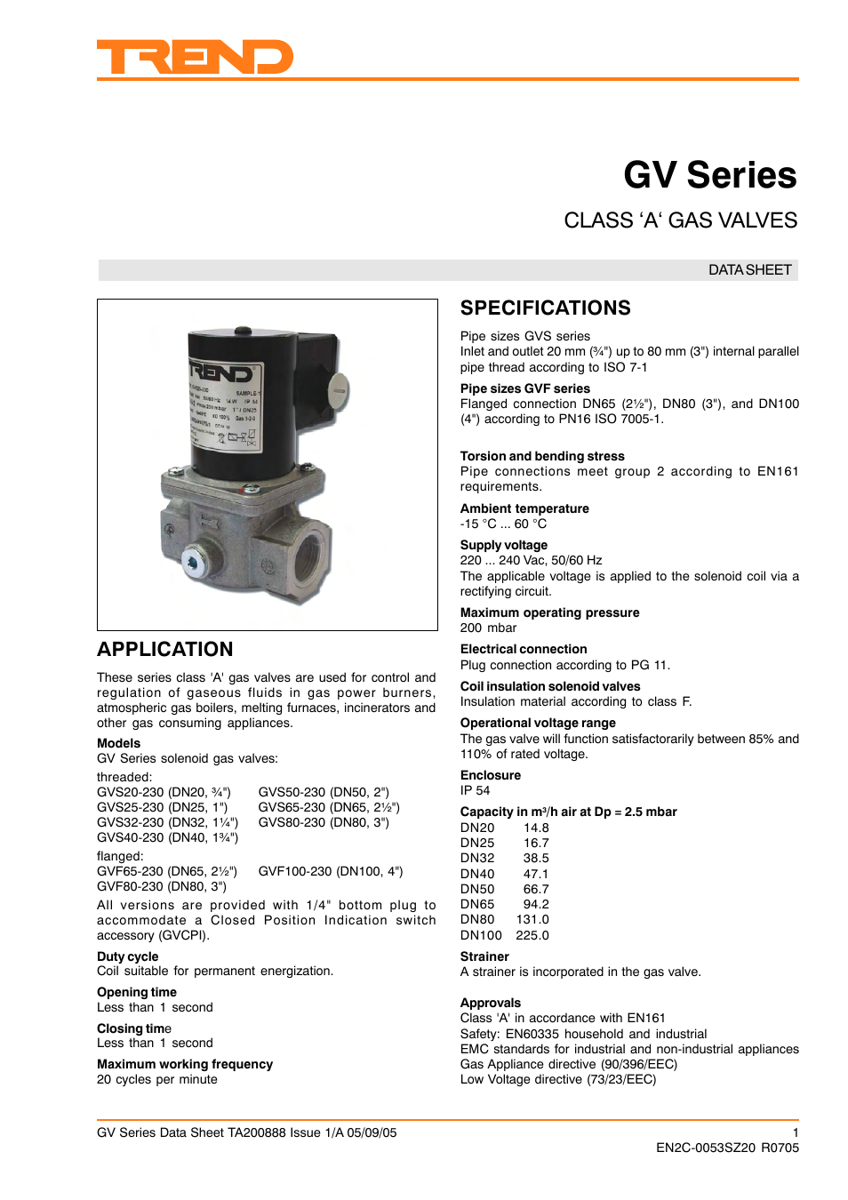 TREND GV Series User Manual | 2 pages