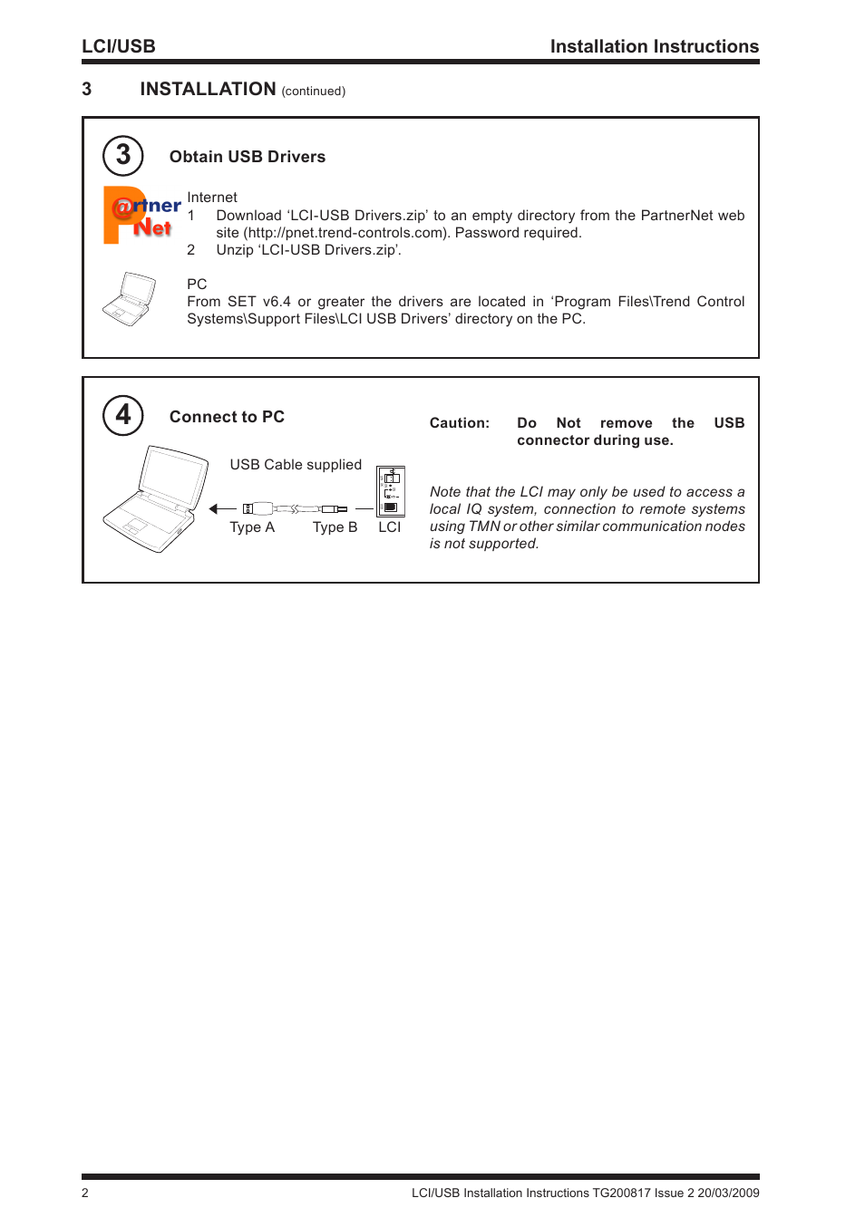 Lci/usb installation instructions 3 installation | TREND LCI_USB User Manual | Page 2 / 8