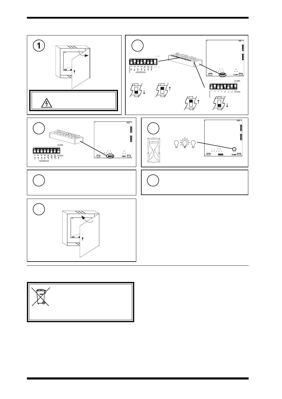 Tmne, g, h installation instructions, 3 resetting the node, 4 disposal | Trend control systems limited, Trend control systems usa, Weee directive, Open panel, Check network address and dumb/normal switch, Set all poles to zero, Wait 3 seconds | TREND TMNE, G, H User Manual | Page 16 / 16