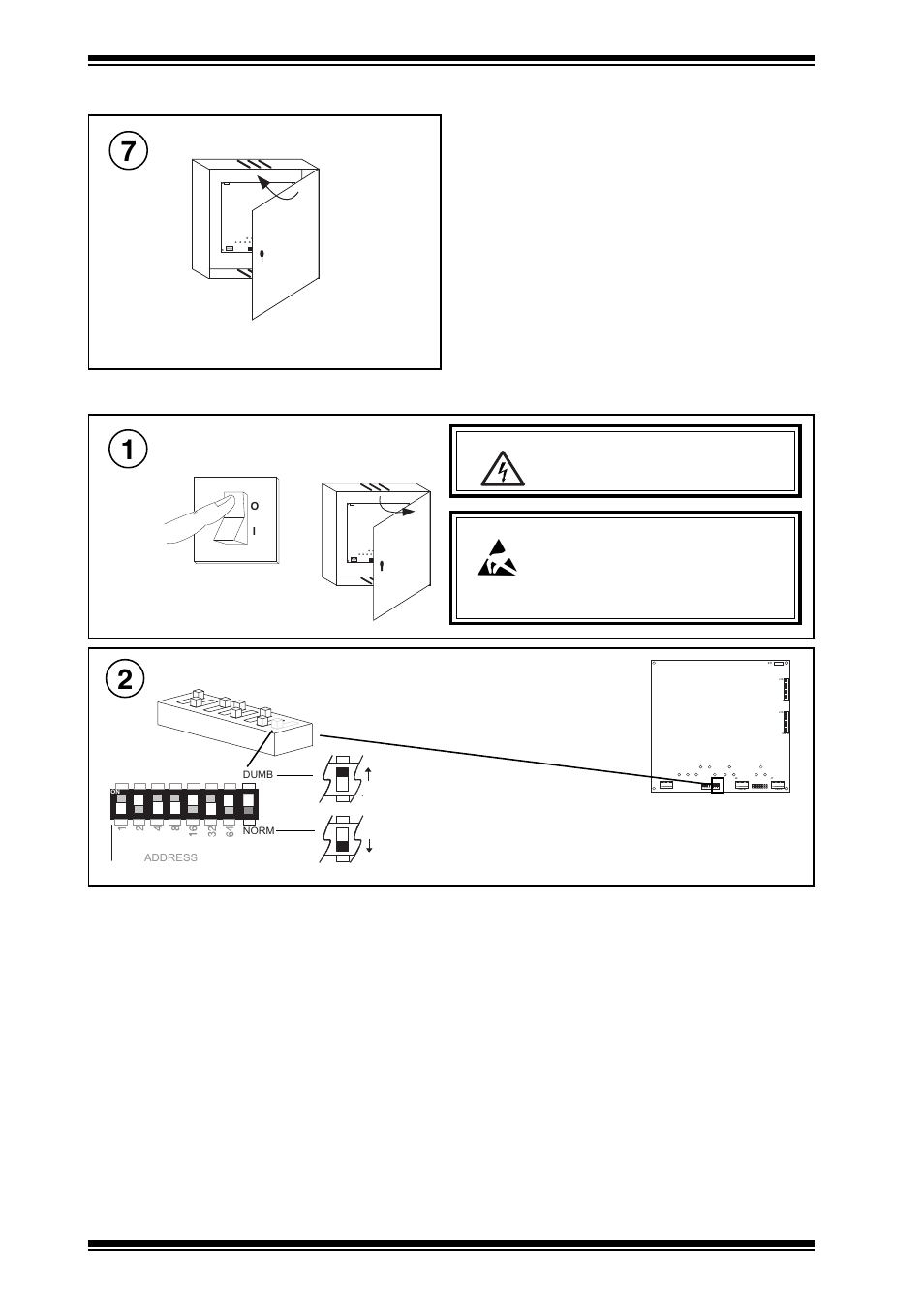 Inc2 installation instructions, 1 installation - mounting, 2 installation - configuration | Close panel/box, Switch off and open panel/covers, Set dumb/normal switch | TREND INC2 User Manual | Page 4 / 8